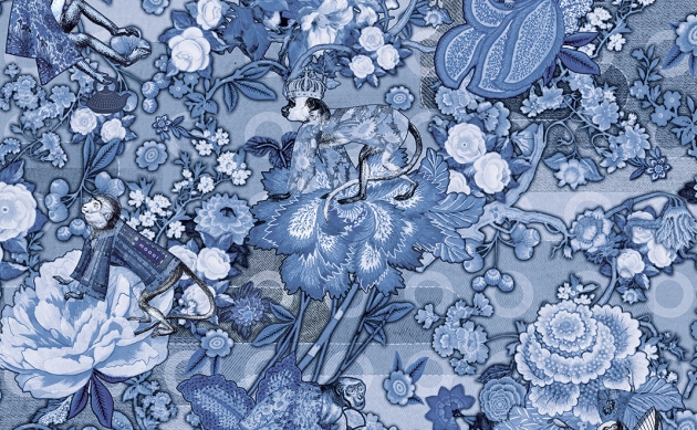 Обои Moooi Wallcovering  Tokio Blue/rendezvous MOOOI - wallcovering Tokyo Blue MO3012